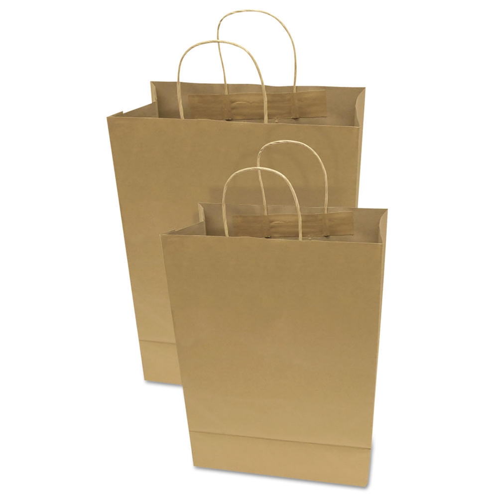 Cosco COS091566 Premium Large Brown Paper Shopping Bag, 50/Box