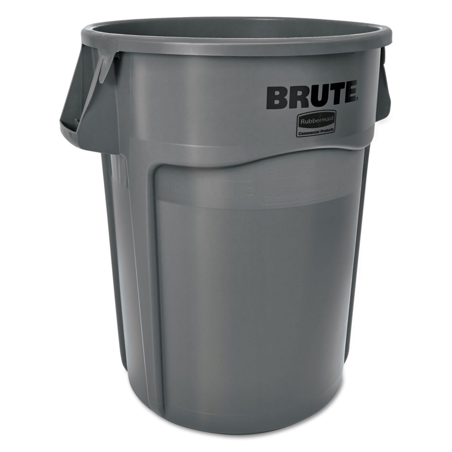 Rubbermaid RCP265500GY Commercial Round Brute Container, Plastic, 55 gal, Gray