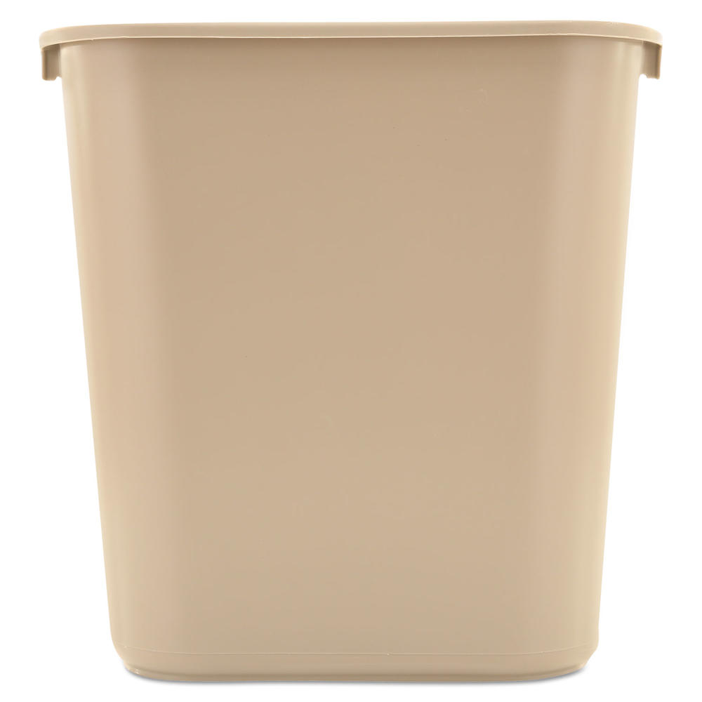 Rubbermaid RCP295600BG Commercial Deskside Plastic Wastebasket, Rectangular, 7 gal, Beige