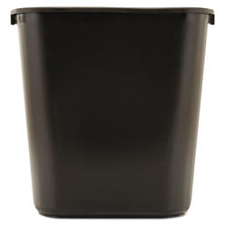 Rubbermaid Newell Brands FG295600BLA RUBBERMAID COMMERCIAL Deskside Plastic Wastebasket, Rectangular, 7 Gal, Black FG295600BLA Pack of 1