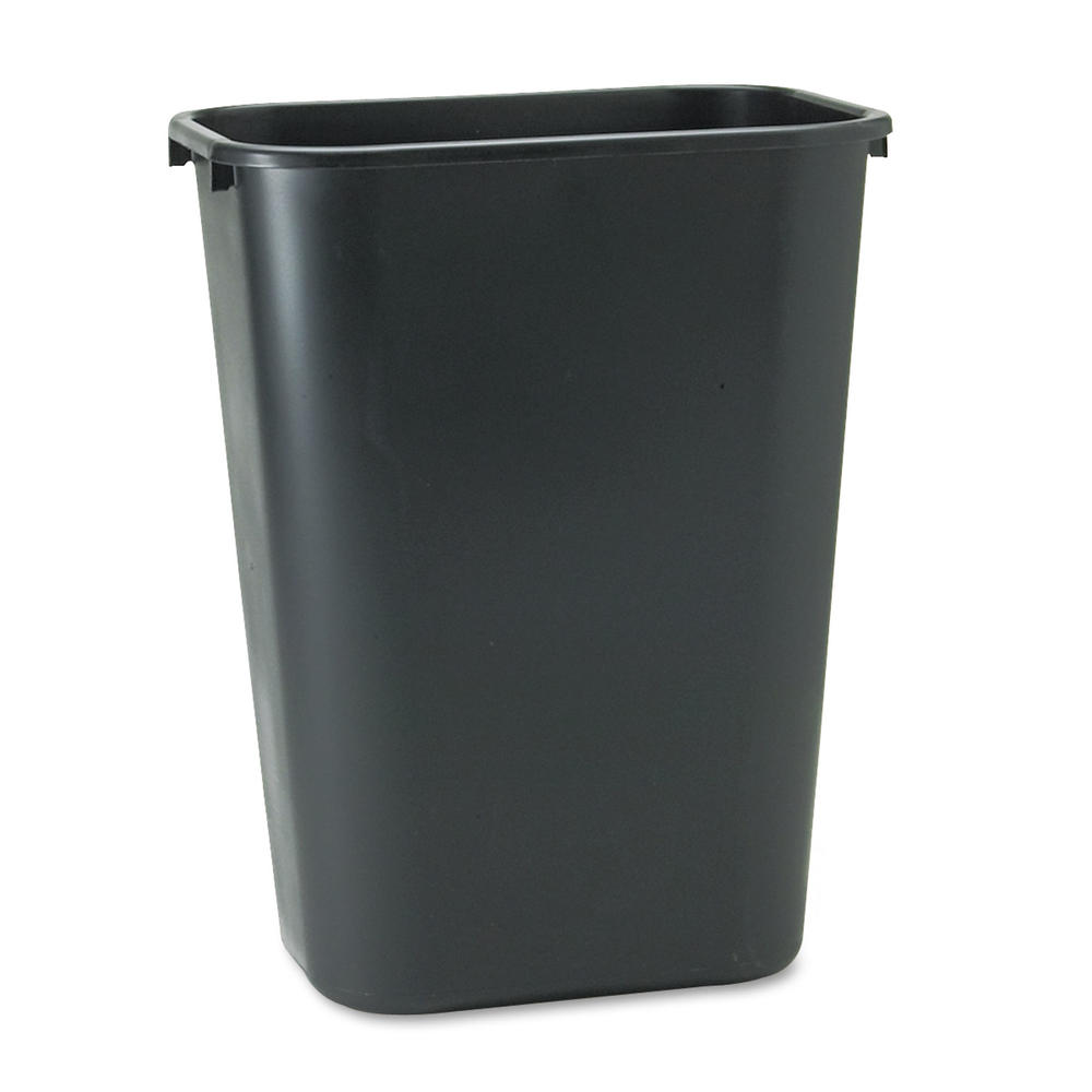 Rubbermaid RCP295700BK Commercial Deskside Plastic Wastebasket, Rectangular, 10 1/4 gal, Black