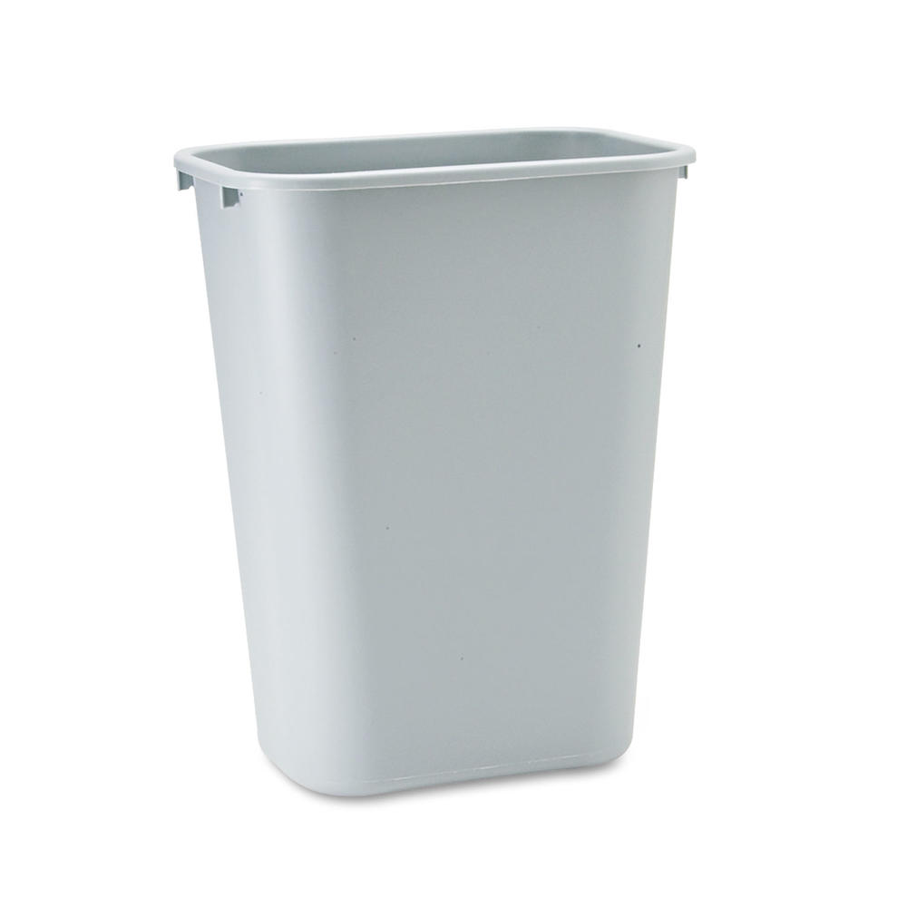 Rubbermaid RCP295700GY Commercial Deskside Plastic Wastebasket, Rectangular, 10 1/4 gal, Gray