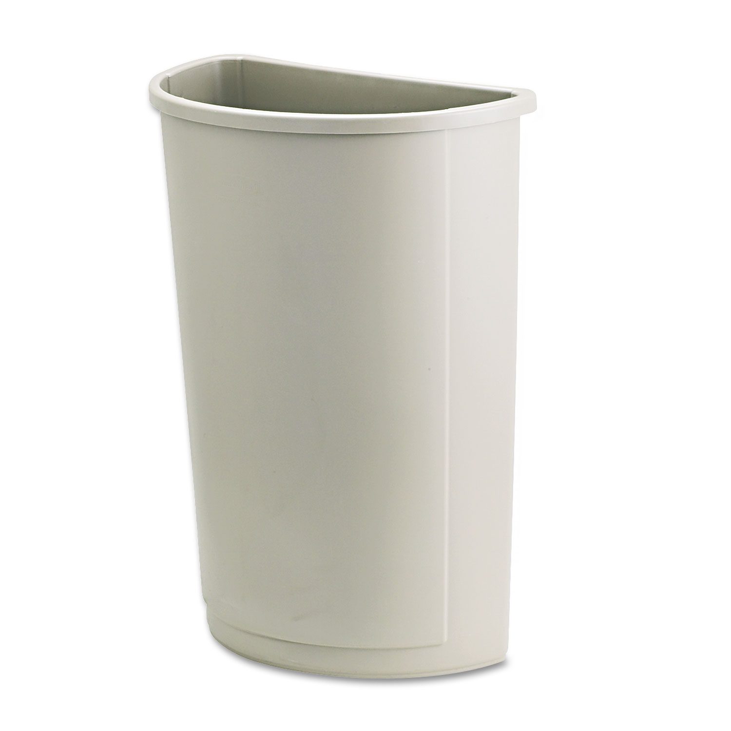 Rubbermaid RCP352000BG Commercial Untouchable Waste Container, Half-Round, Plastic, 21gal, Beige