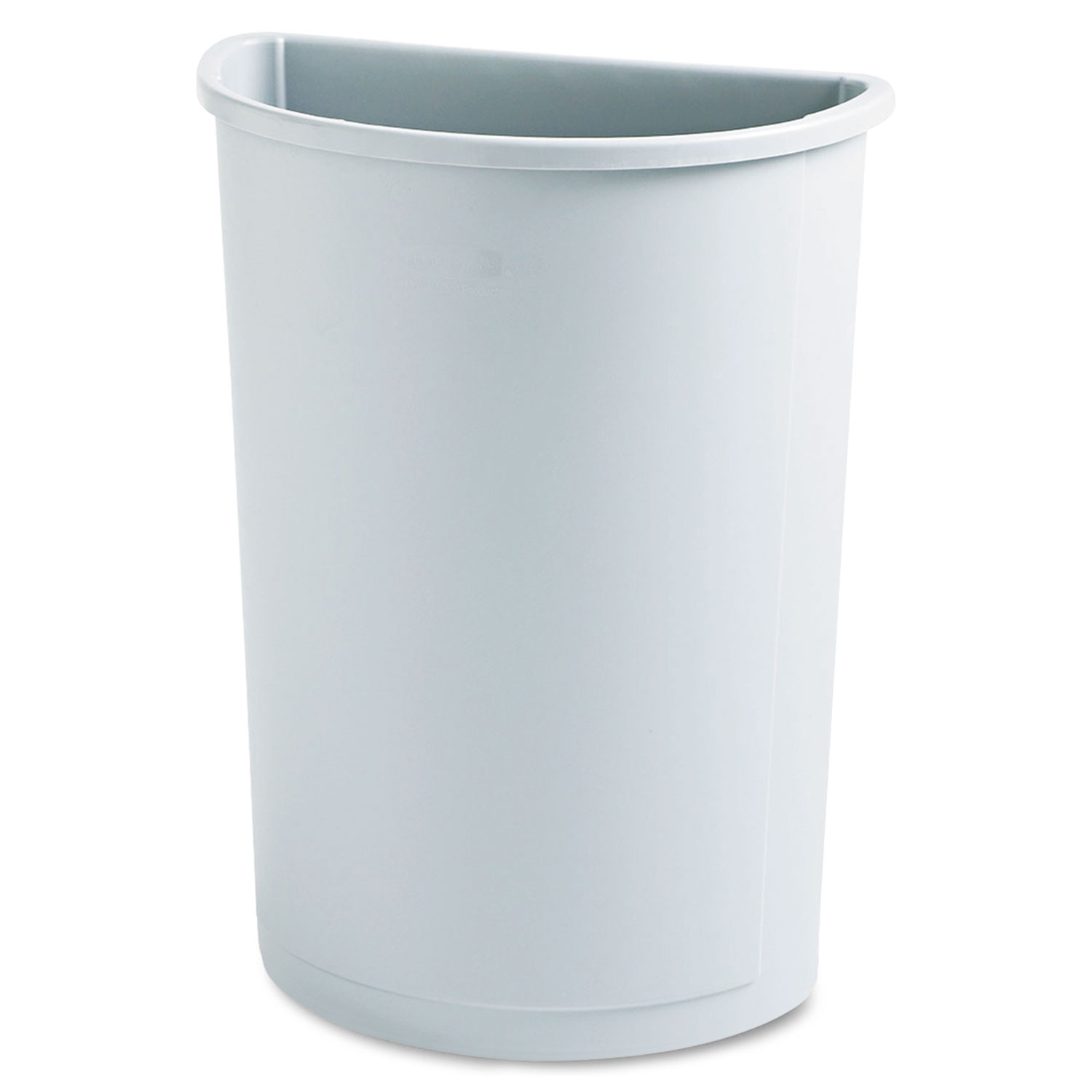 Rubbermaid RCP352000GY Commercial Untouchable Waste Container, Half-Round, Plastic, 21gal, Gray