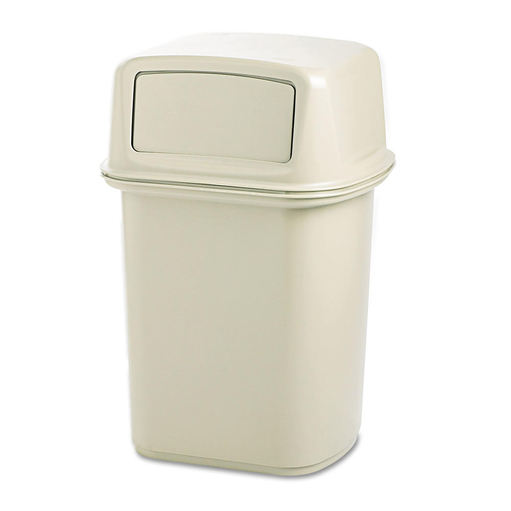 Rubbermaid RCP352600GY Commercial Brute Container, Square, Polyethylene, 28gal, Gray