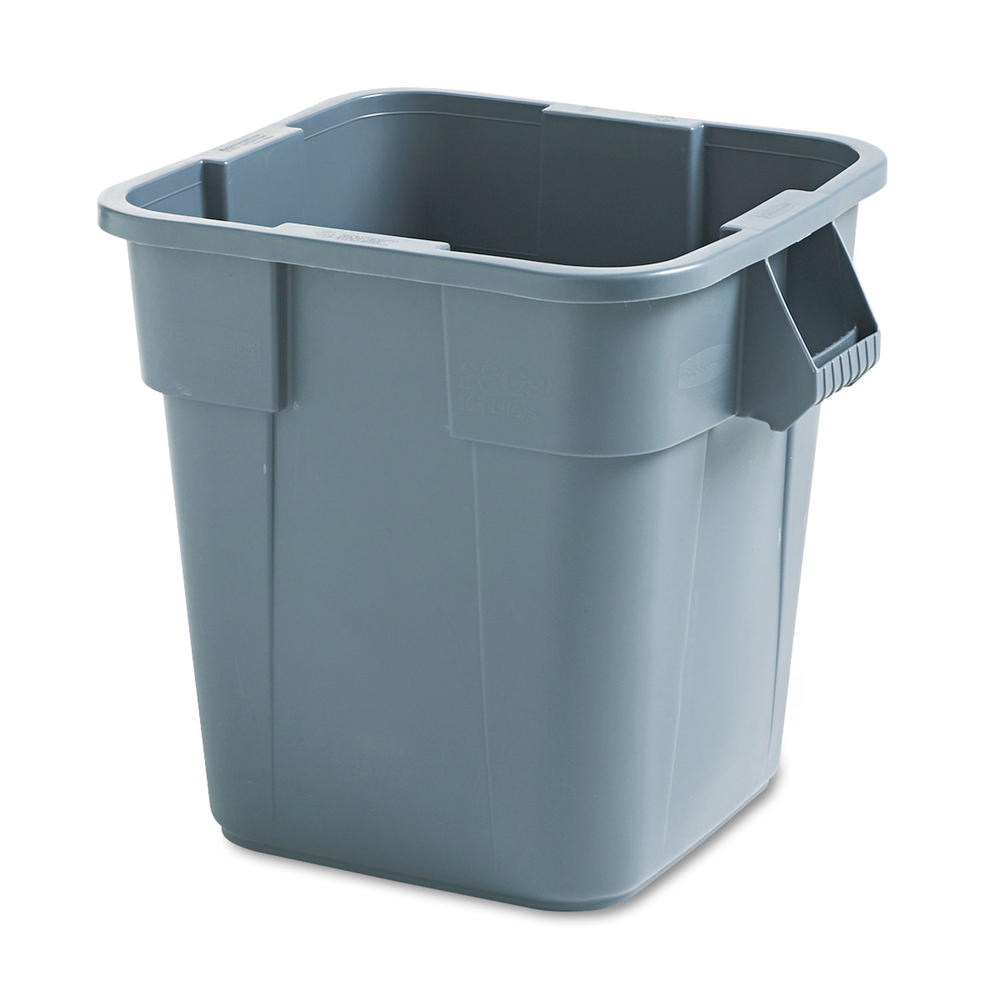 Rubbermaid RCP352600GY Commercial Brute Container, Square, Polyethylene, 28gal, Gray