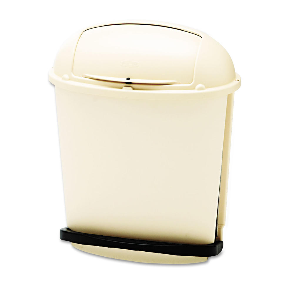 Rubbermaid RCPR1536MCGL  Commercial Fire-Resistant Dome Receptacle, Round, Steel, 15gal, Mirror Stainless