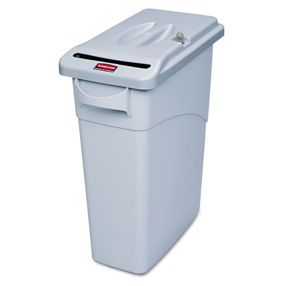 Rubbermaid RCPST12SSPL Commercial Defenders Biohazard Step Can, Square, Steel, 12gal, Stainless Steel