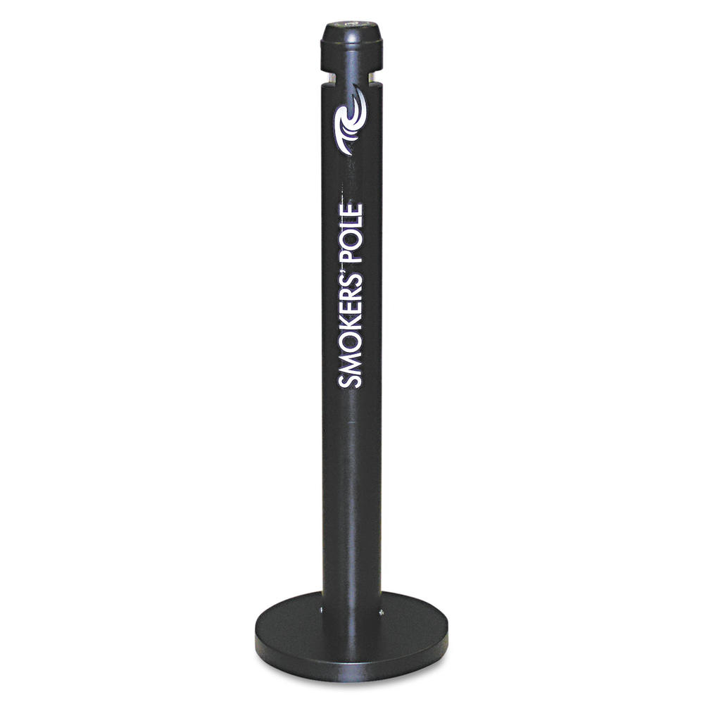 Rubbermaid RCPR1BK Commercial Smoker's Pole, Round, Steel, Black
