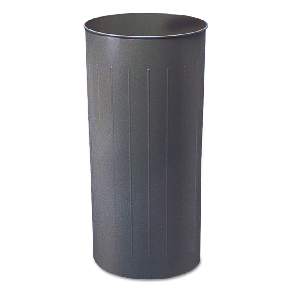 Safco SAF9610CH Round Wastebasket, Steel, 20gal, Charcoal