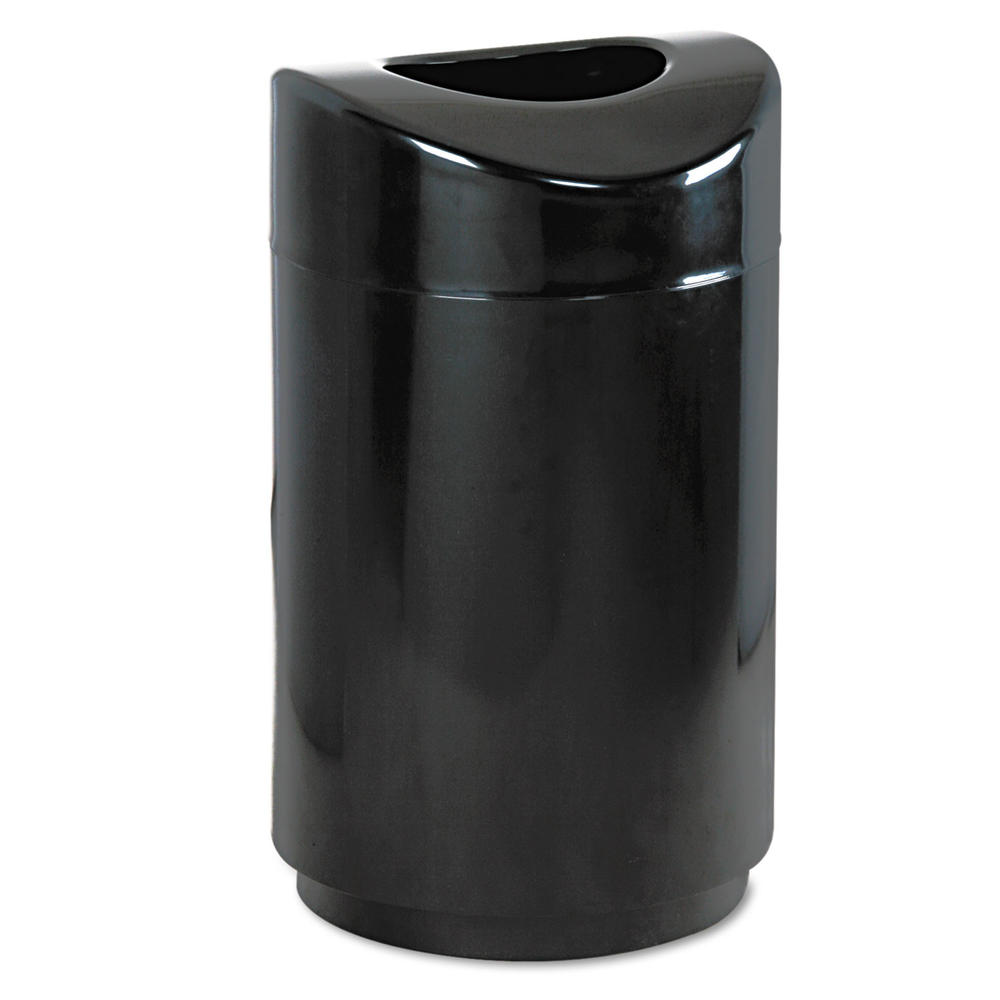 Rubbermaid RCPR2030EBK Commercial Eclipse Open Top Waste Receptacle, Round, Steel, 30gal, Black