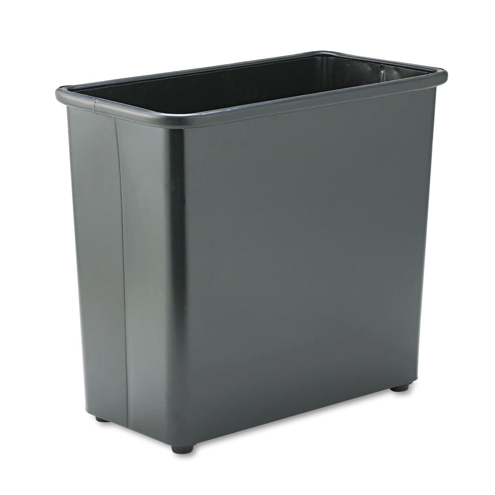Safco SAF9616BL Rectangular Wastebasket, Steel, 27.5qt, Black