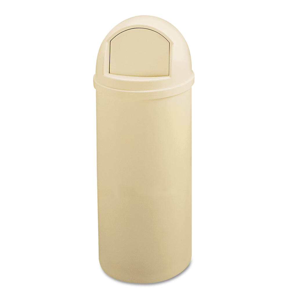 Rubbermaid RCP817088BG Commercial Marshal Classic Container, Round, Polyethylene, 25gal, Beige