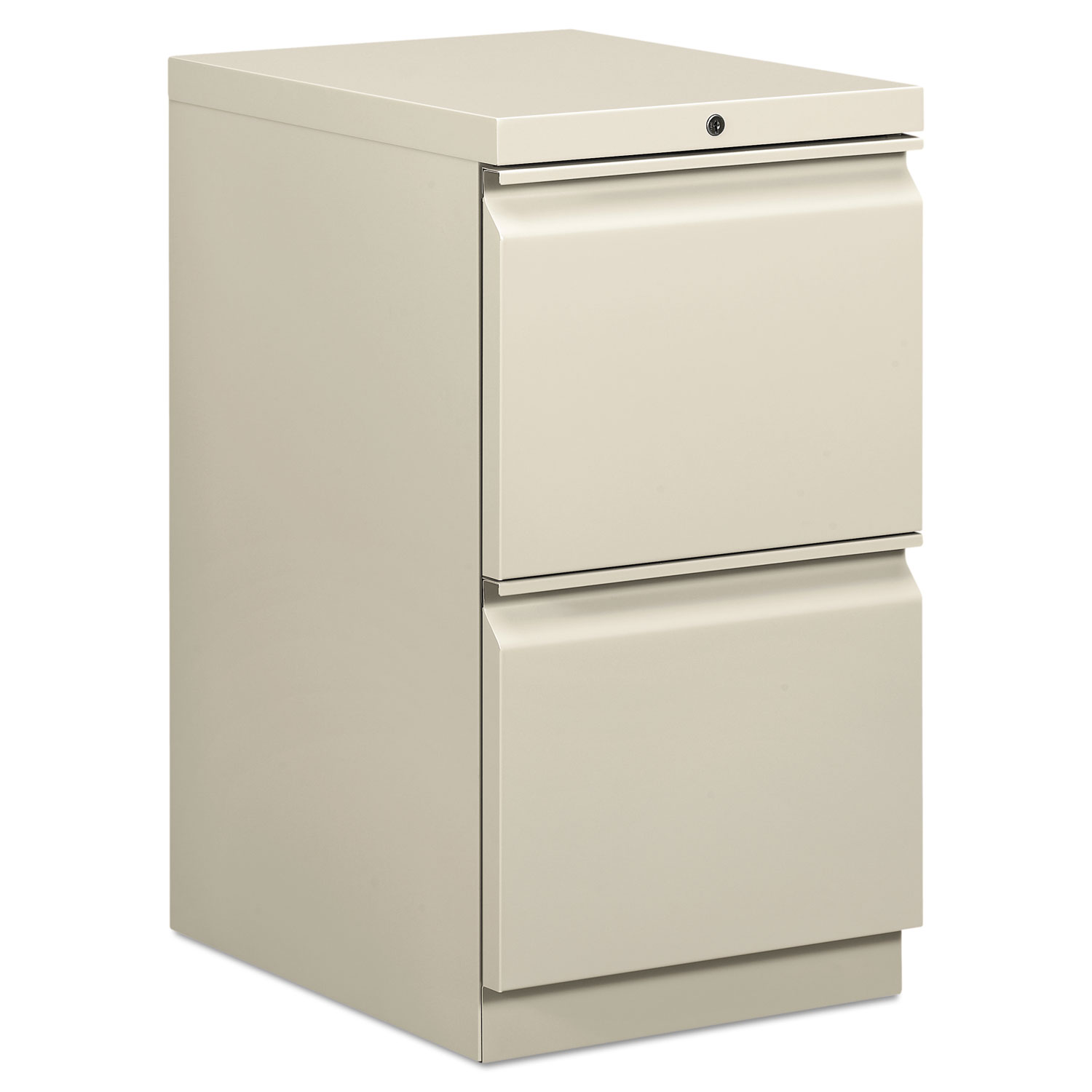 HON Efficiencies Mobile Pedestal File w/Two File Drawers, 19-7/8d, Light Gray