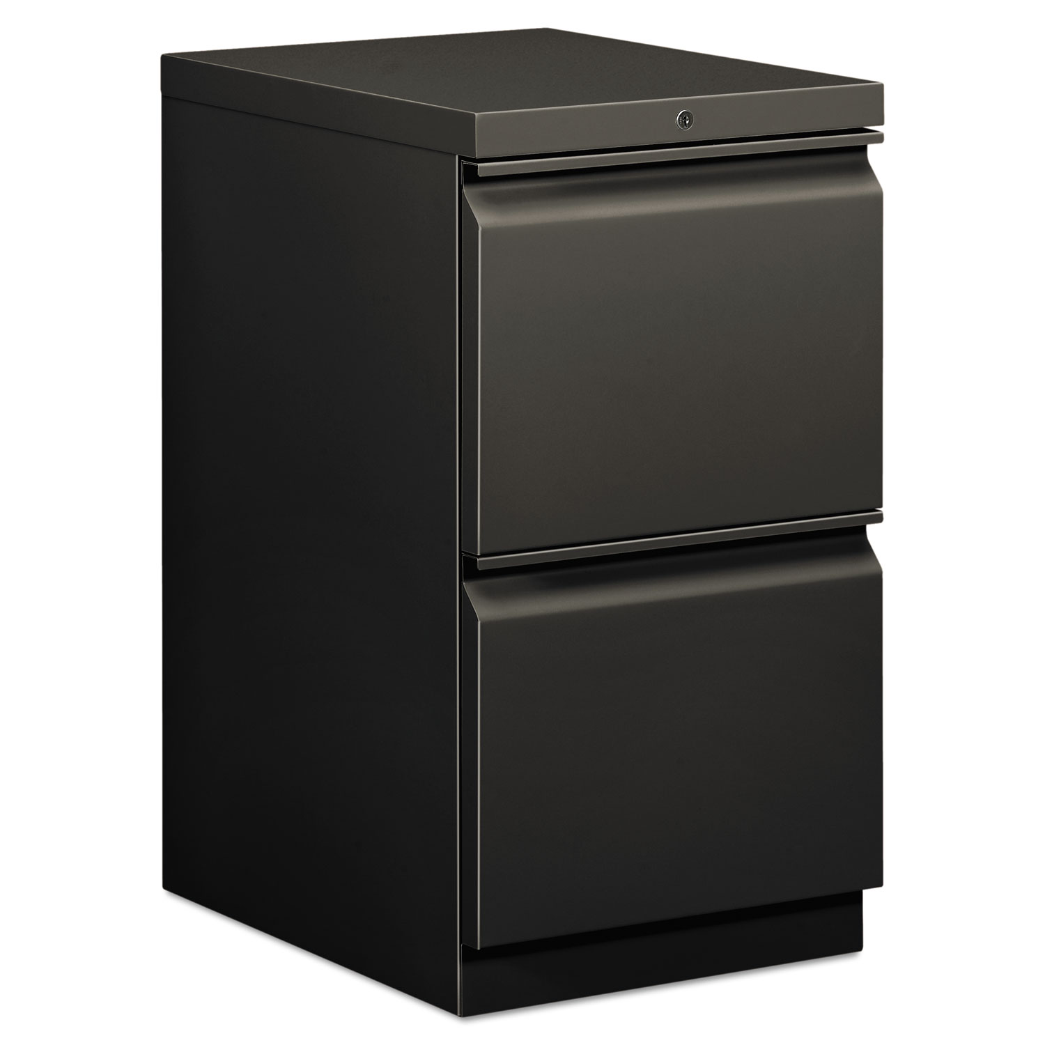 HON Efficiencies Mobile Pedestal File w/Two File Drawers, 19-7/8d, Charcoal