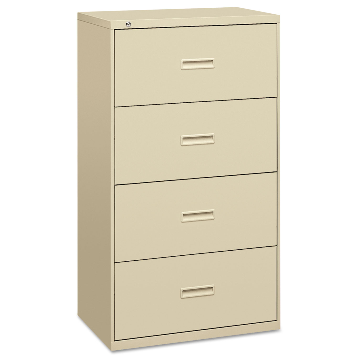 Basyx 400 Series Four-Drawer Lateral File, 36w x 19-1/4d x 53-1/4h, Putty