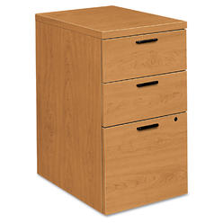 HON 10500 Series Mobile Pedestal File, Left or Right, 3-Drawers: Box/Box/File, Legal/Letter, Harvest, 15.75" x 22.75" x 28"