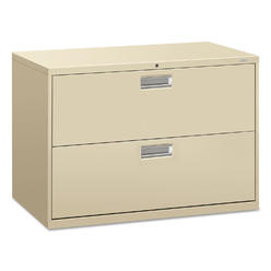 HON 600 Series Two-Drawer Lateral File, 42w x 19-1/4d, Putty