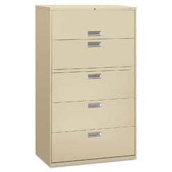 HON Brigade 600 H695 Lateral File - 42" x 18" x 64" - 5 Drawer(s) - Finish: Putty