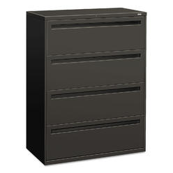 HON Brigade 700 Series Lateral File | 4 Drawers | Full Integral Pull | 42"W x 19-1/4"D x 53-1/4"H | Charcoal Finish