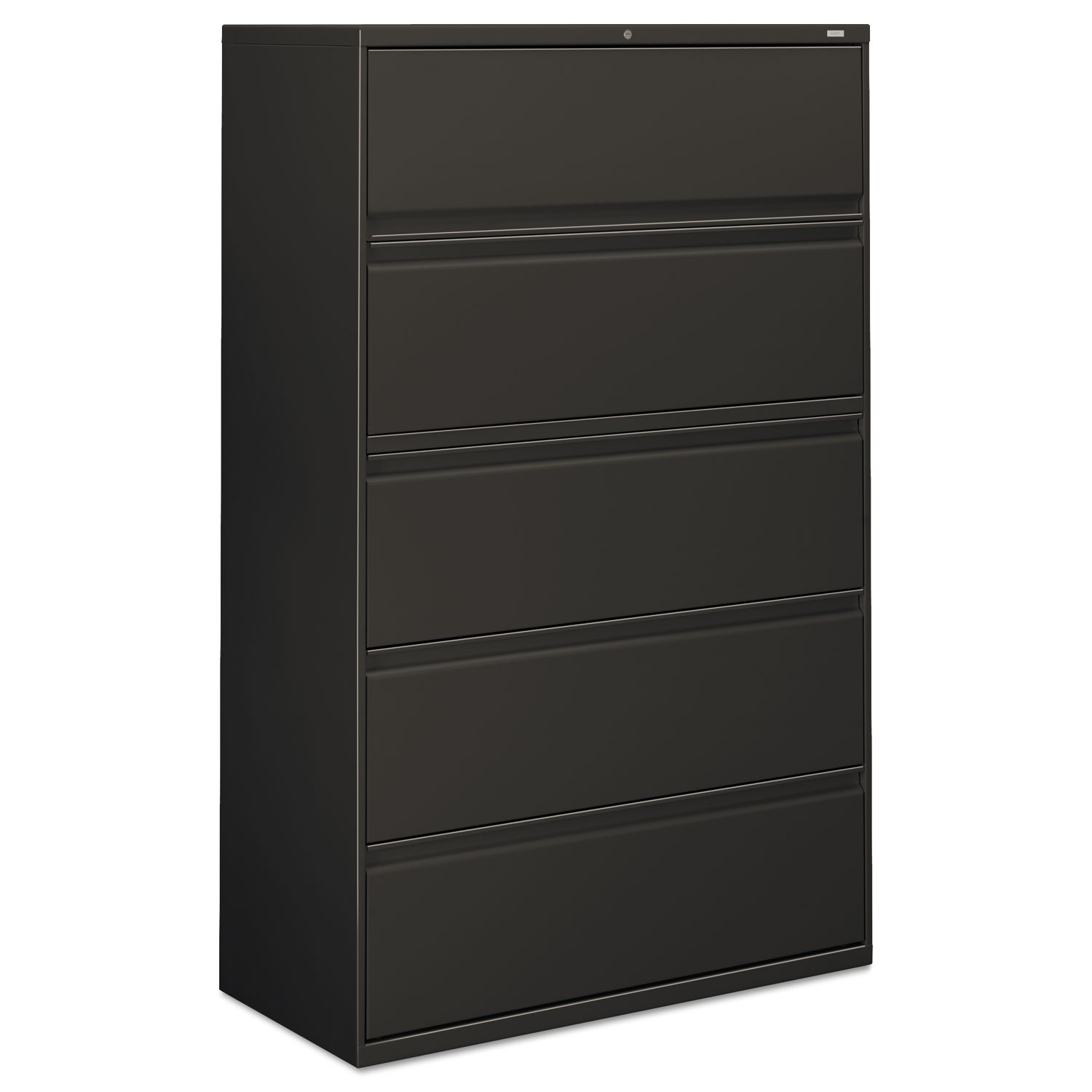 HON 800 Series Five-Drawer Lateral File, Roll-Out/Posting Shelves, 42 x 67, Charcoal