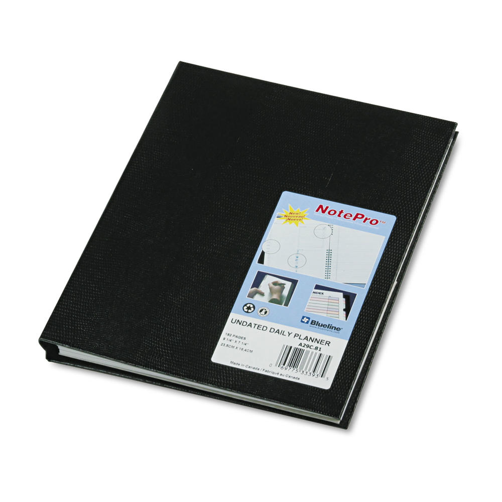 Blueline REDA29C81 NotePro Undated Daily Planner, 9-1/4 x 7-1/4, Black