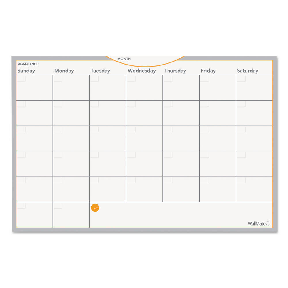 AT-A-GLANCE AAGAW402028 WallMates Self-Adhesive Dry Erase Monthly Planning Surface, 18 x 12