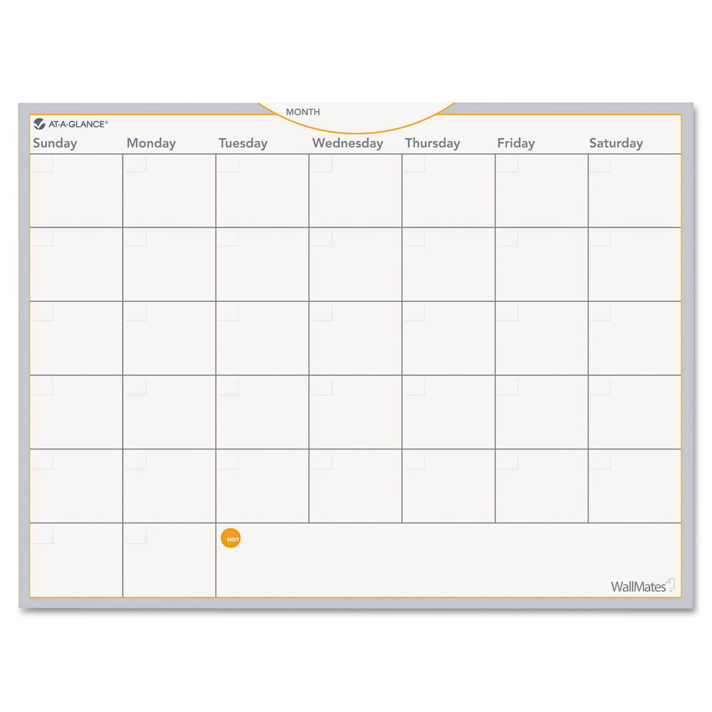 AT-A-GLANCE AAGAW502028 WallMates Self-Adhesive Dry Erase Monthly Planning Surface, 24 x 18