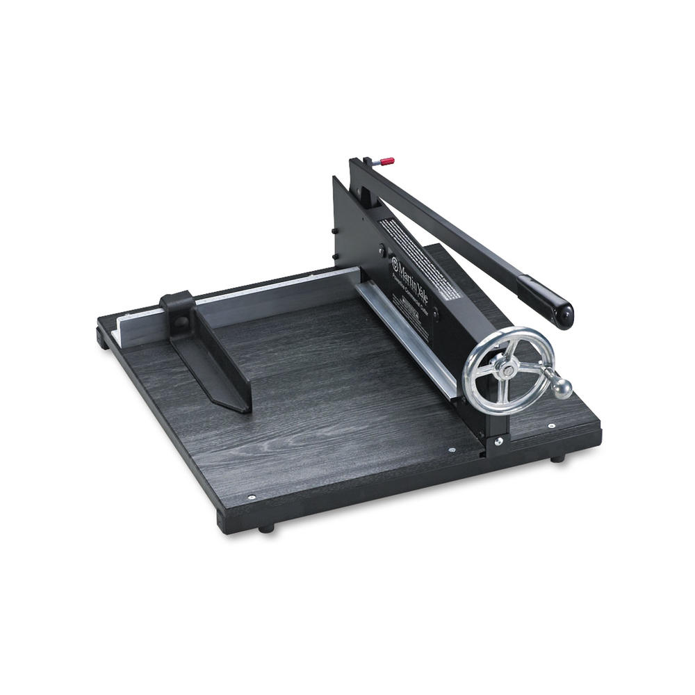 Premier PRE7000E Commercial Stack Paper Cutter, 350 Sheet Capacity, Wood Base, 16" x 20"