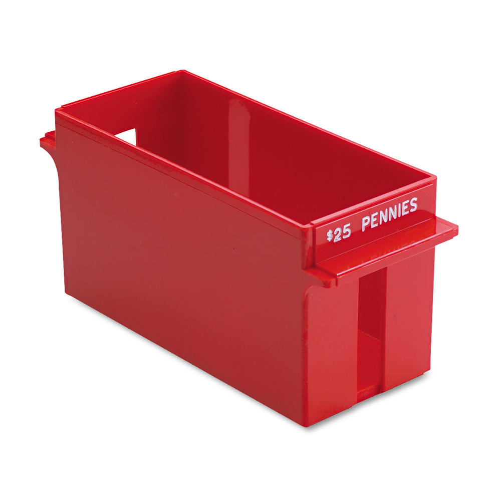 MMF Industries MMF212070107 Porta-Count System Extra-Capacity Rolled Coin Plastic Storage Tray, Red