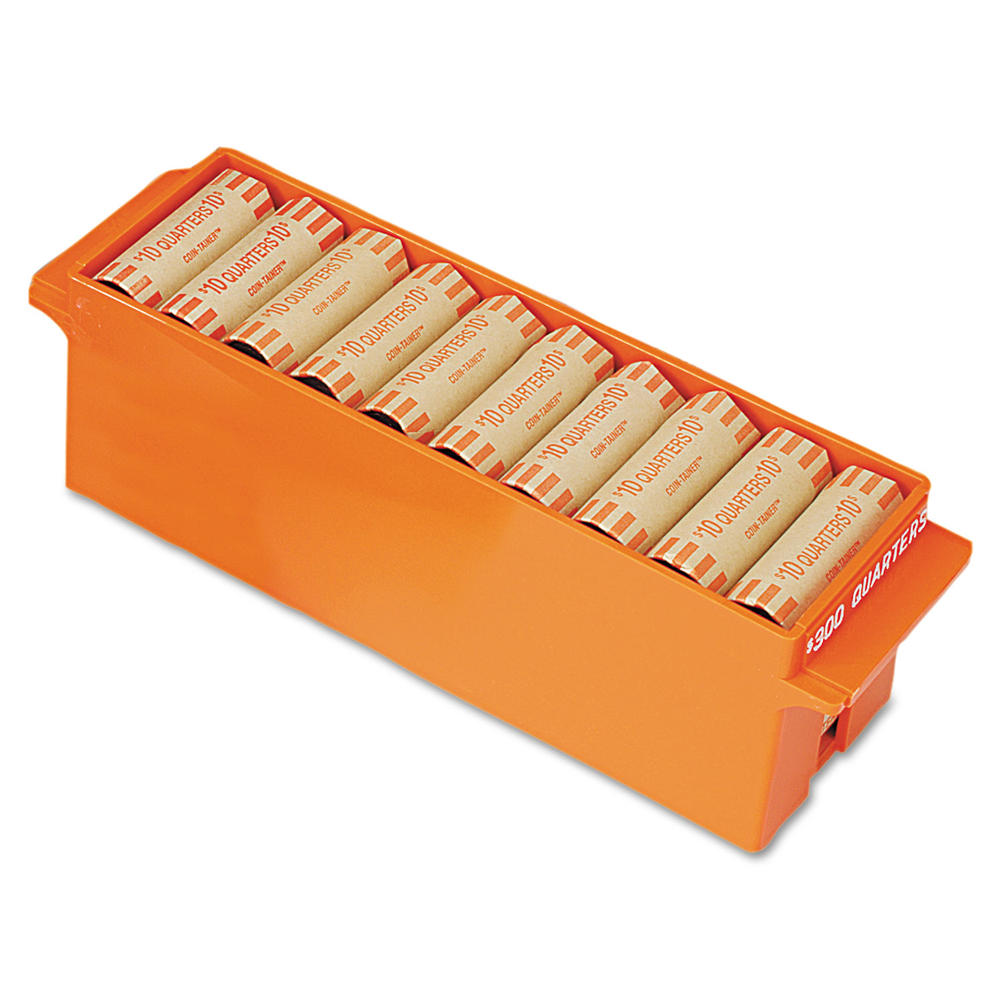 MMF Industries MMF212072516 Porta-Count System Extra-Capacity Rolled Coin Plastic Storage Tray, Orange