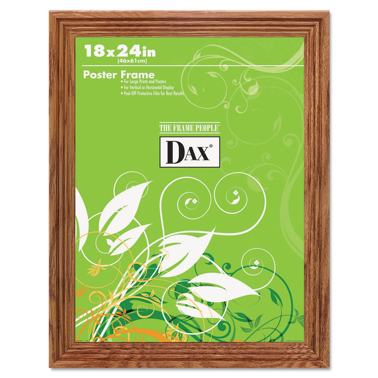 DAX Plastic Poster Frame, Traditional Clear Plastic Window, 18 x 24, Medium Oak