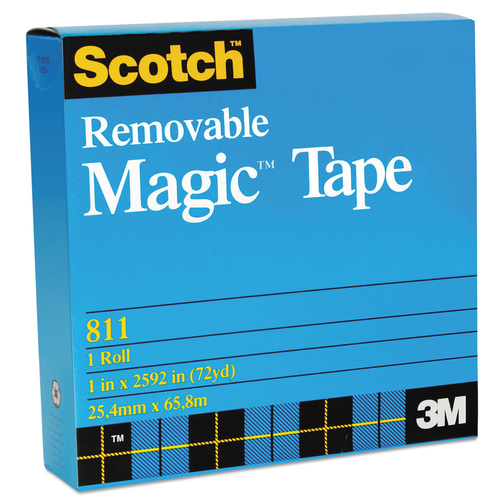 Scotch MMM811341296 Removable Tape, 3/4" x 1296", 1" Core, Transparent