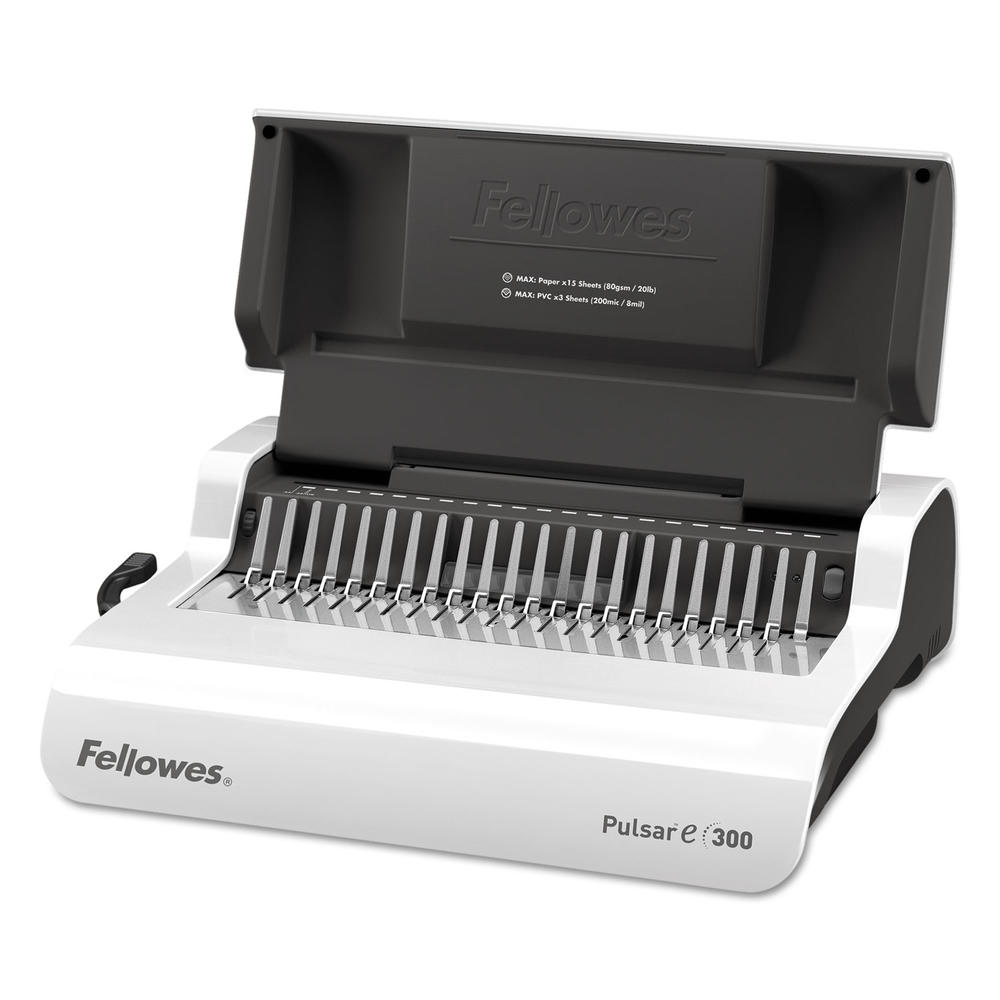 Fellowes FEL5216701 Pulsar Electric Comb Binding System, 300 Sheets, 17 x 15 3/8 x 5 1/8, White