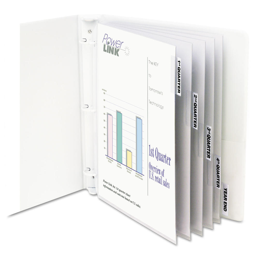 C-Line CLI05557 Sheet Protectors with Index Tabs, Heavy, Clear Tabs, 2", 11 x 8 1/2, 5/ST