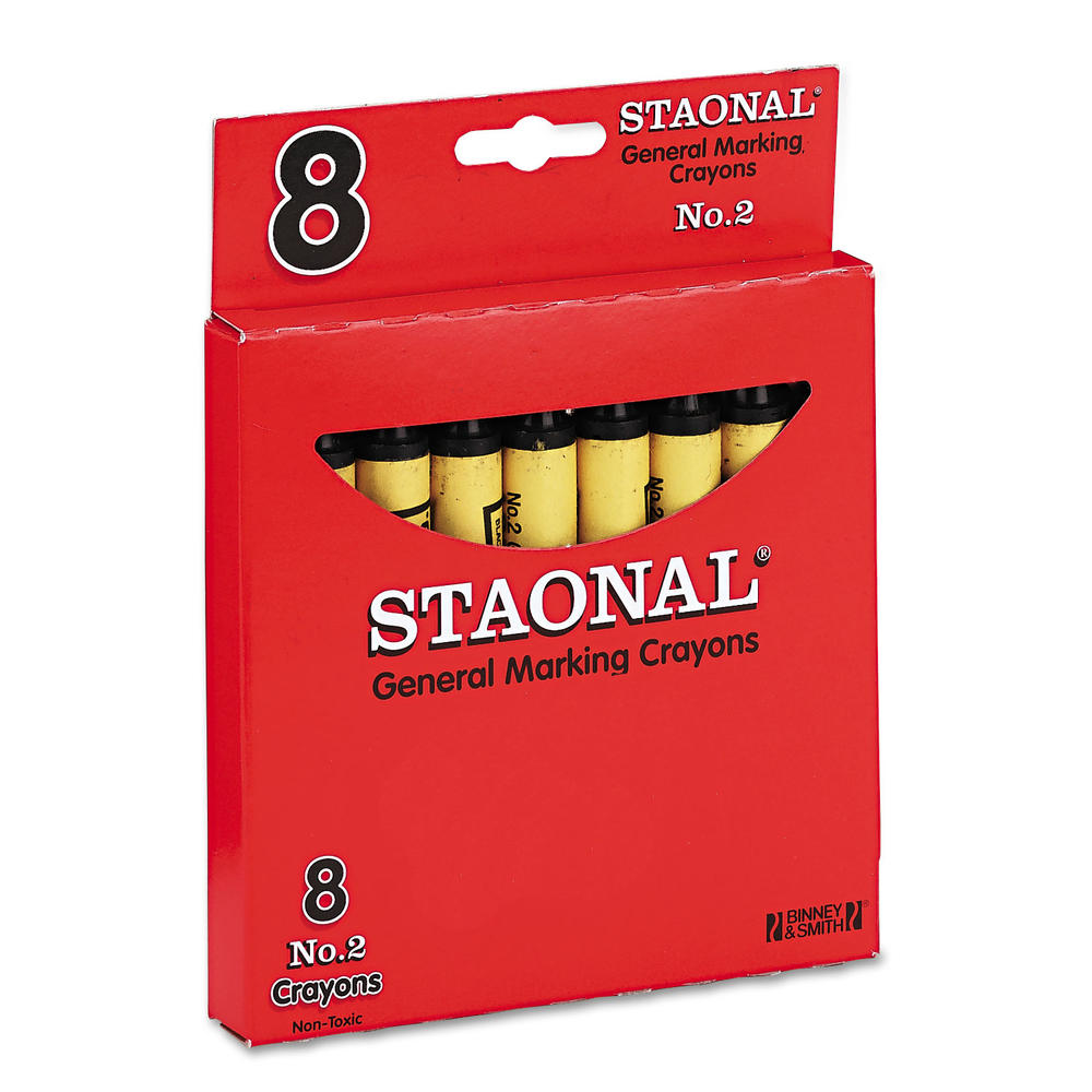 Crayola CYO5200023051 Staonal Marking Crayons, Black, 8/Box