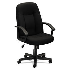 basyx VL601 Series Executive High-Back Swivel/Tilt Chair, Black Fabric & Frame