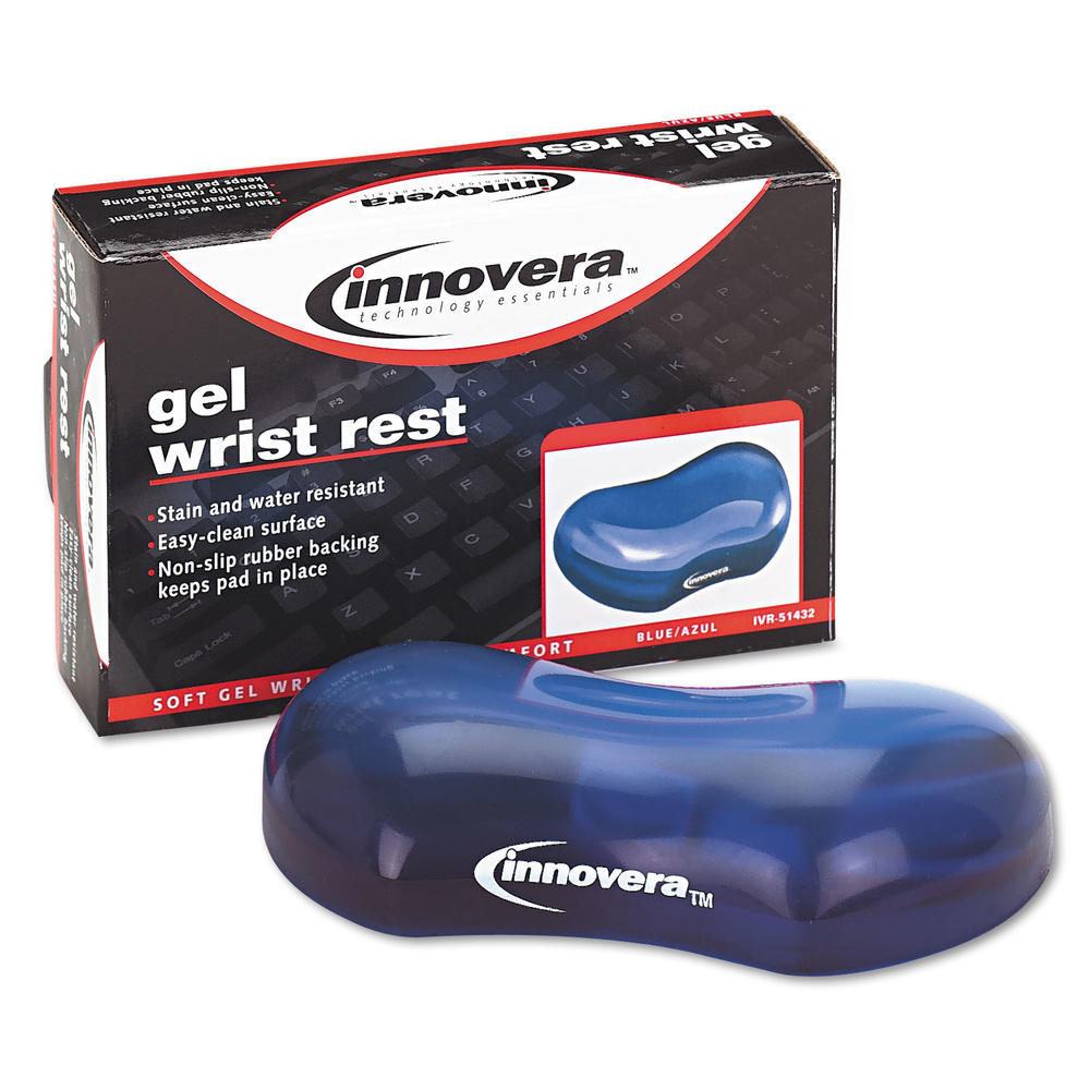Innovera IVR51432 Gel Mouse Wrist Rest, Blue