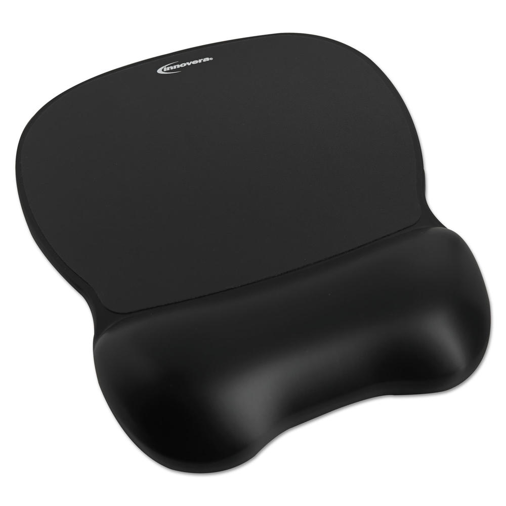 Innovera IVR51450 Gel Mouse Pad w/Wrist Rest, Nonskid Base, 8-1/4 x 9-5/8, Black