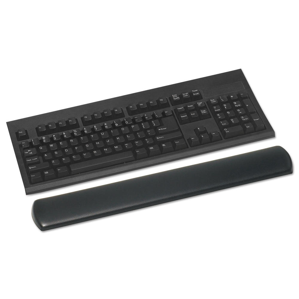 3M MMMWR310LE Gel Wrist Rest for Keyboard, Leathette Cover, Antimicrobial, Black