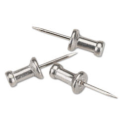 GEM CPAL4 Aluminum Head Push Pins- Aluminum- Silver- 1/2&amp;quot;- 100/Box