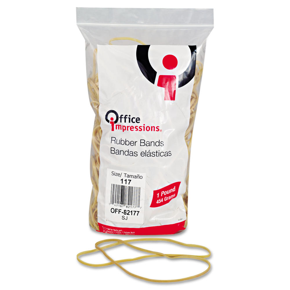 Office Impressions OFF82177 Rubber Bands, Size 117, 7 x 1/8, 210 Bands/1lb Box