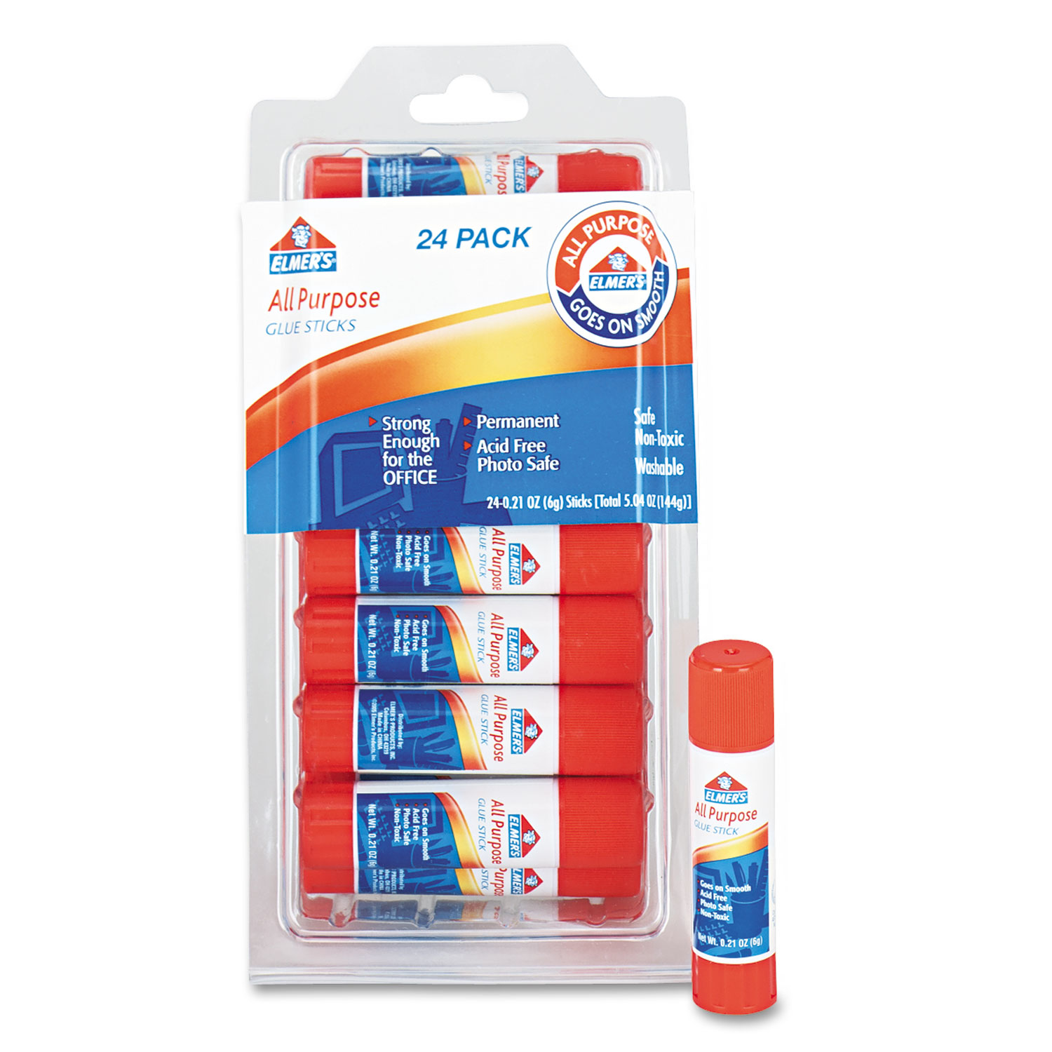 Elmers/X-Acto EPIE553 Disappearing Glue Stick, 0.21 oz, 24/Pack