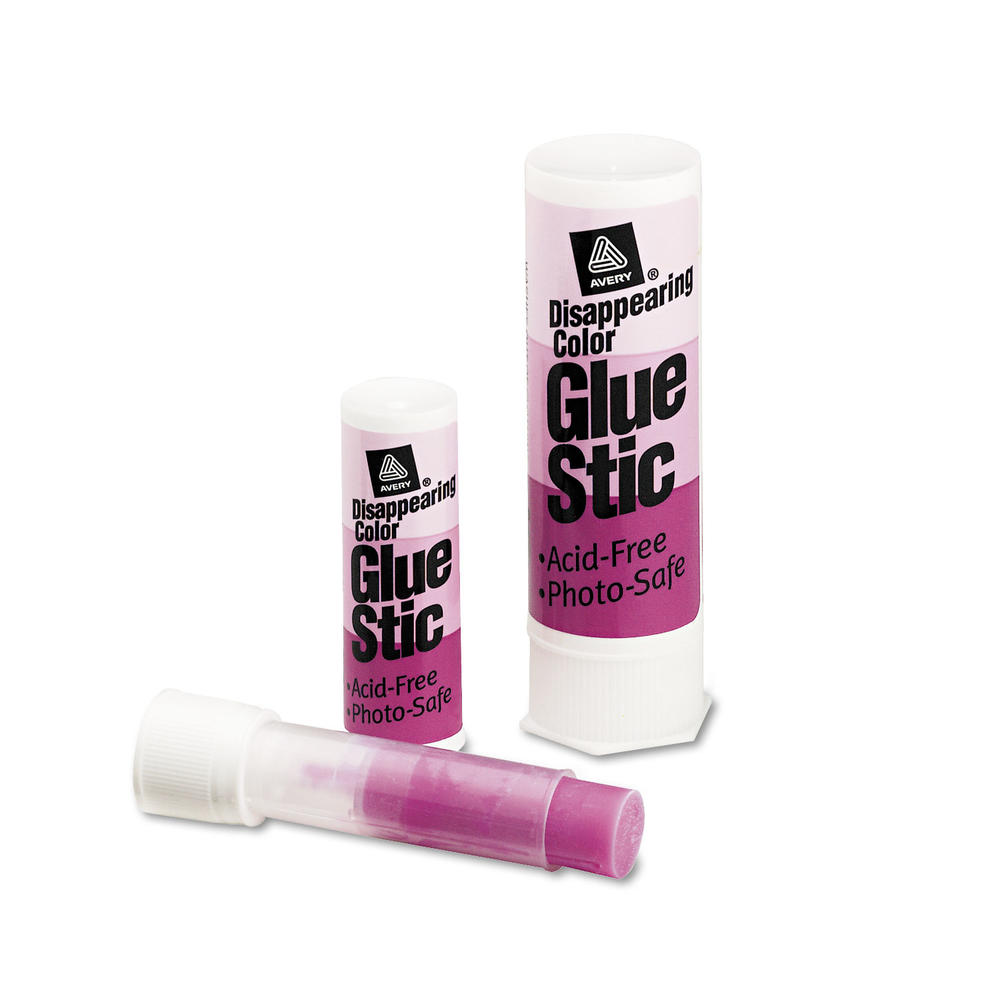 Avery AVE00216 Permanent Glue Stics, Purple Application, .26 oz, Stick