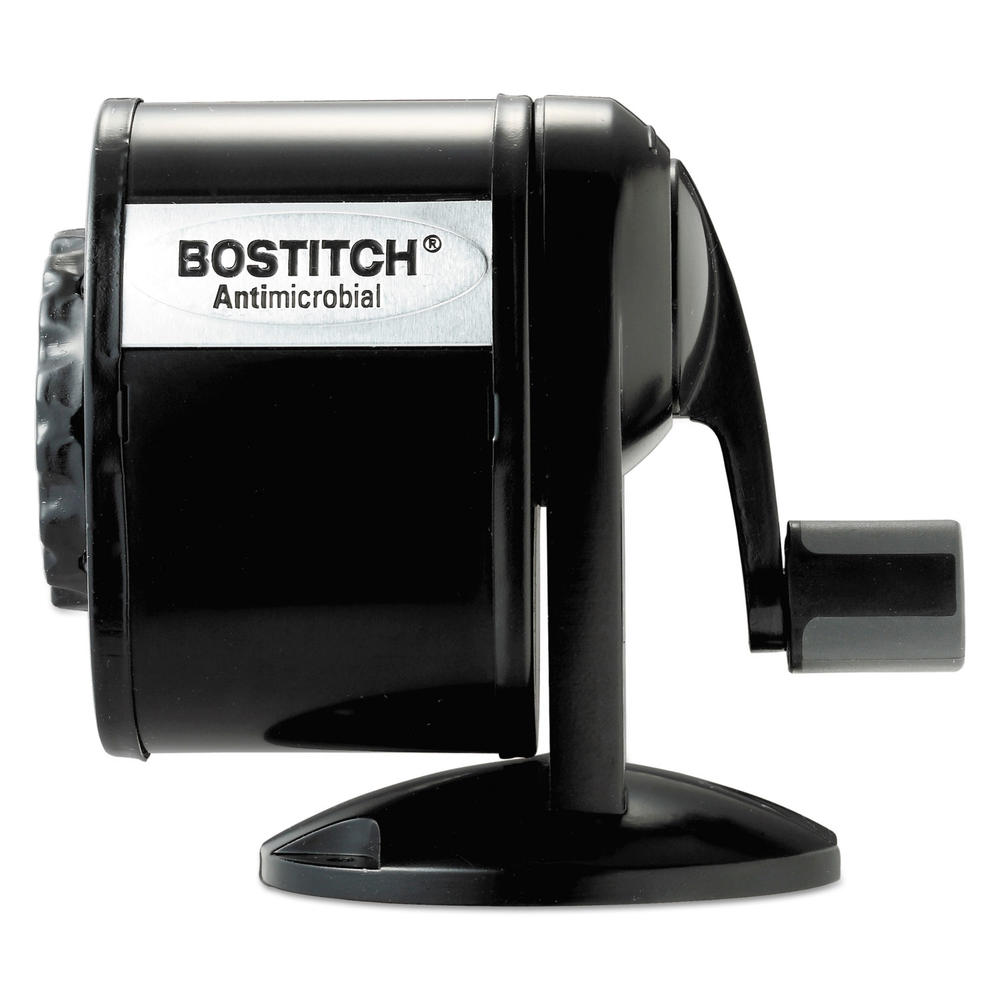 Bostitch BOSMPS1BLK Counter-Mount/Wall-Mount Antimicrobial Manual Pencil Sharpener, Black