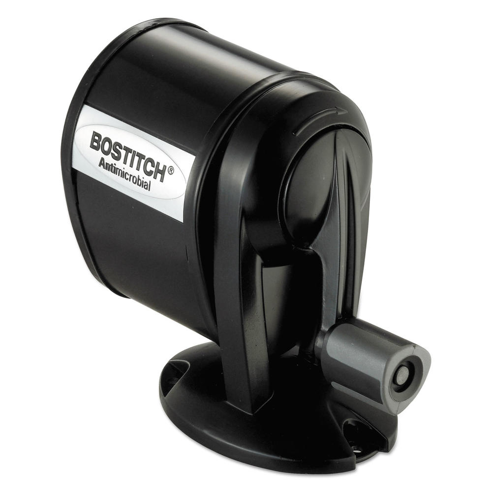 Bostitch BOSMPS1BLK Counter-Mount/Wall-Mount Antimicrobial Manual Pencil Sharpener, Black
