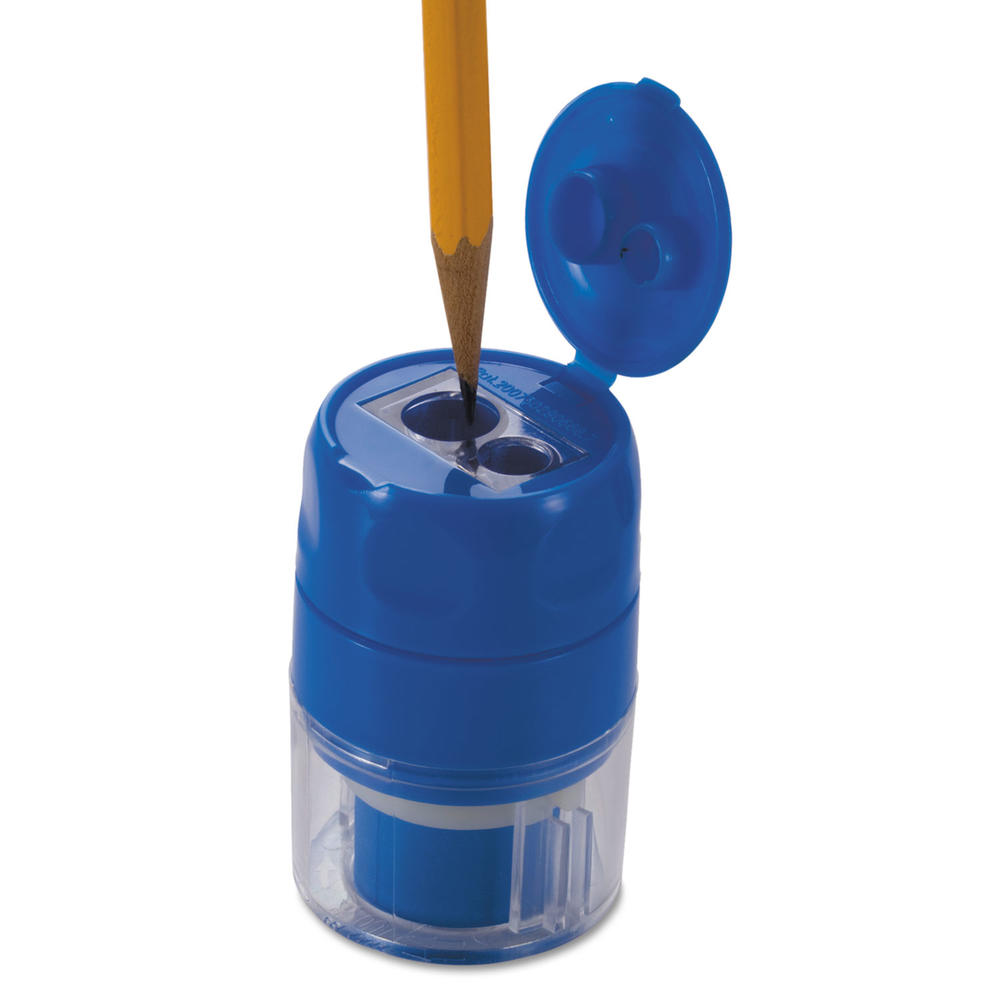 Officemate OIC30220 Twin Pencil/Crayon Sharpener with Cap, Blue