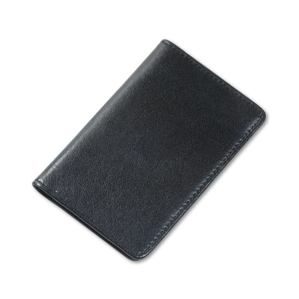Samsill SAM81220 Regal Leather Business Card Wallet, 25 Card Cap, 2 x 3 1/2 Cards, Black