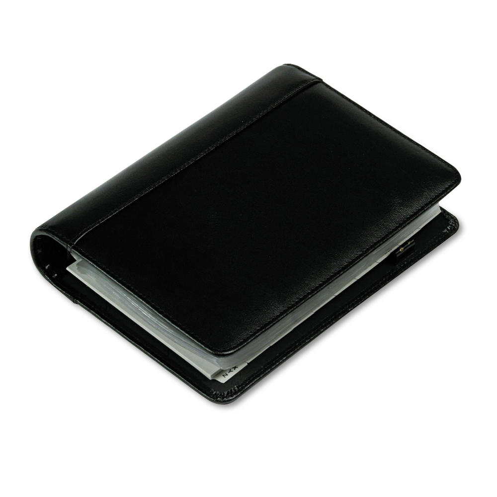 Samsill SAM81270 Regal Leather Business Card Binder, 120 Card Cap, 2 x 3 1/2 Cards, Black