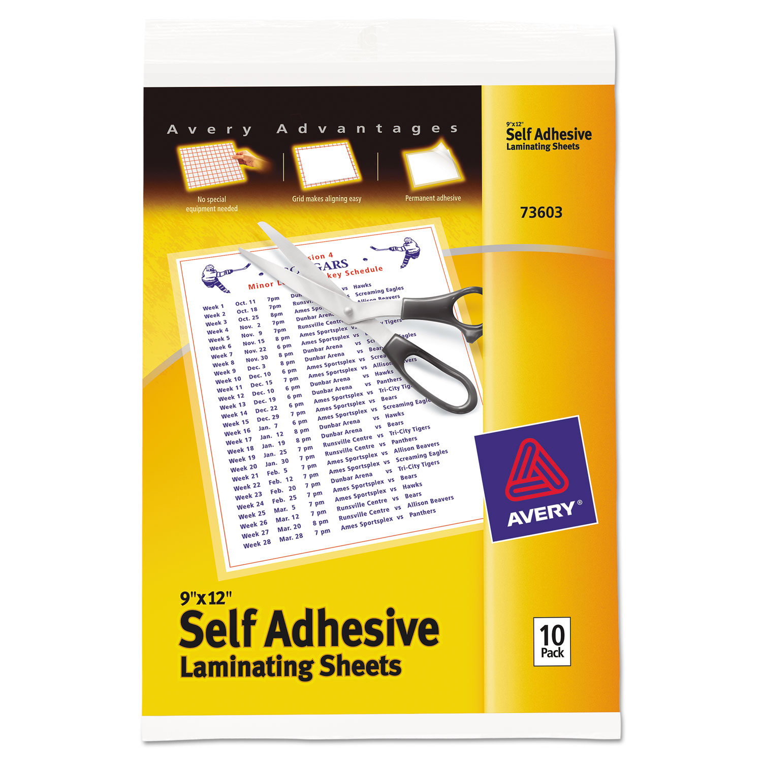 Avery AVE73603 Clear Self-Adhesive Laminating Sheets, 3 ...